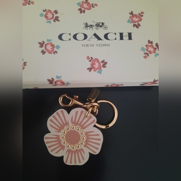 Coach Pink Flower Keychain - Picture 2 of 7